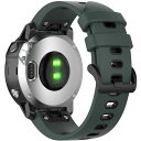Miimall対応Garmin Fenix 7S/Fenix 7S Sapphire Dual Power/Fenix 6S/6S pro/6S Sapphire バンド 20mm Fenix 7S 通気性ベルト 柔軟なシリコン 簡単取付 調節可能 軽量 2色デザイン Fenix 7S ベルト 多色選択 男女通用(エメラルドブラック)(2)