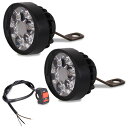 Meliore LED フォグランプ バイク 用 2個 セット ハンドル スイッチ 付属 ボールジョイント 調整 6LED フォグ M10 10mm 7/8 インチ 22mm ミラー 共締 取付 汎用