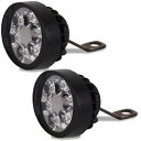Meliore LED フォグランプ バイク 用 ハンドル ボールジョイント 調整 6LED フォグ M10 10mm ステー 付き ミラー 共締 取付 汎用 2個 セット