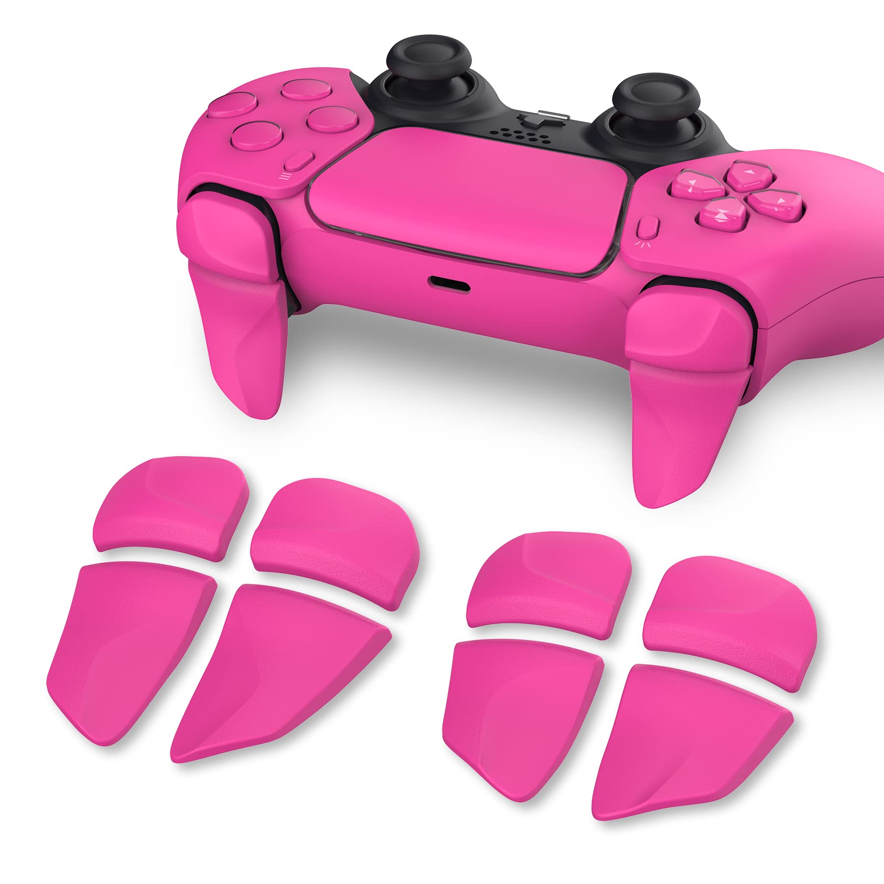 PlayVital ps5コントローラーに対応用2ペアショルダーボタンエクステンショントリガー、ps5 edge対応用ゲーム改善アジャスター、ps portal対応用バンパートリガーエクステンダー【ノヴァピンク】