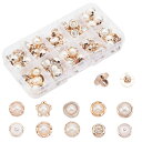 PH PandaHall パールボタン 10種100個セット 真珠 縫製ボタン アクセサリーパーツ 10~13mm 飾り ボタン 手芸材料
