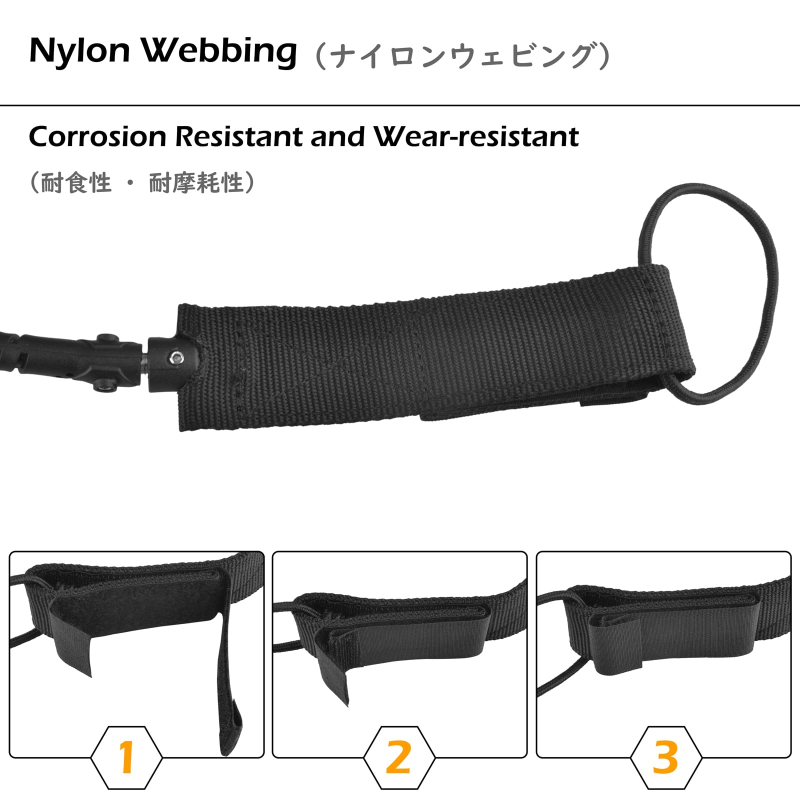 TRIWONDER リーシュコード ショートボード用 サーフィンコード リーシュ 弾性コイル SUP Surfboard Leash (ブラック)