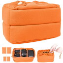 【送料無料】Glvaner カメラインナーバック 一眼レフバッグ ソフトクッションボックス カメラケース カメラボックス 防振 お花見 旅行 アウトドア (オレンジ)