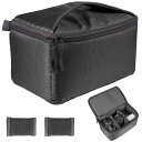 【送料無料】Glvaner カメラインナーバック 一眼レフバッグ カメラバッグ ソフトクッションボックス カメラケース ポーチカメラボックス 表面撥水加工 調節可 防振 お花見 旅行 アウトドア (ブラック)