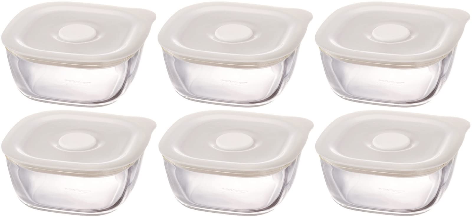 HARIO(ハリオ) 日本製 耐熱ガラス製 密閉保存容器・角 250ml BUONO kitchen KSTM-25-TW 6個セット