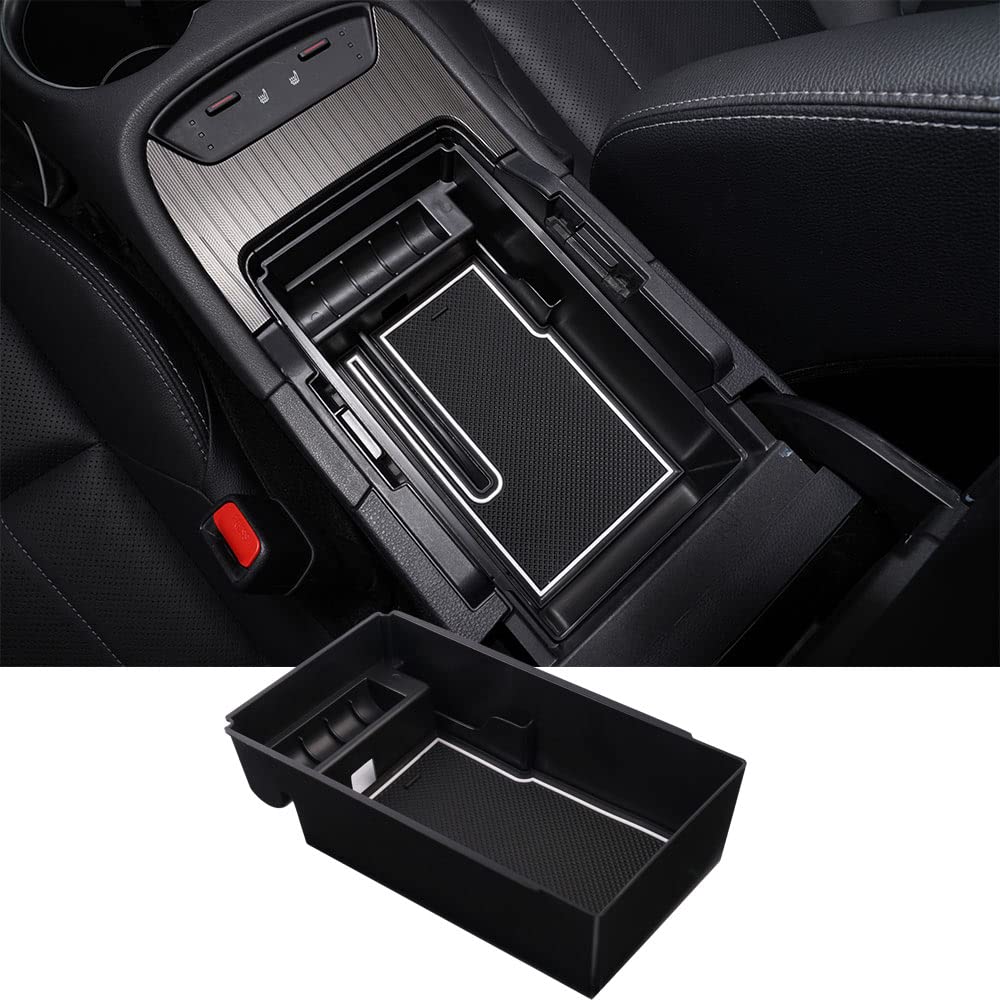 【送料無料】LIMSTYLE トヨタ ハリアー 80系 内蔵型コンソールボックス Harrier MXUA8# AXUH8# R2.06〜現行 コード通す穴あり 車内収納ボックス コンソールトレイ 小物入れ 滑り止め ラバーマット付き 車種専用 装着簡単 (ハリアー 80系, コード通す穴あり)