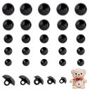 PH PandaHall 目玉ボタン 5サイズ ブラックボタン 300個 ぬいぐるみの目 人形の目 手芸用の目 動物の目 メイキング用 黒いの目 かぎ針編みの人形 ぬいぐるみの衣装作りのための縫製用すねボタン