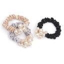 BIANHUAN ヘアゴム シュシュ ヘアアクセサリー パール ボリューム ヘアアクセサリー シンプル 大人 上品 おしゃれ かわいい カジュアル 3点セット ...