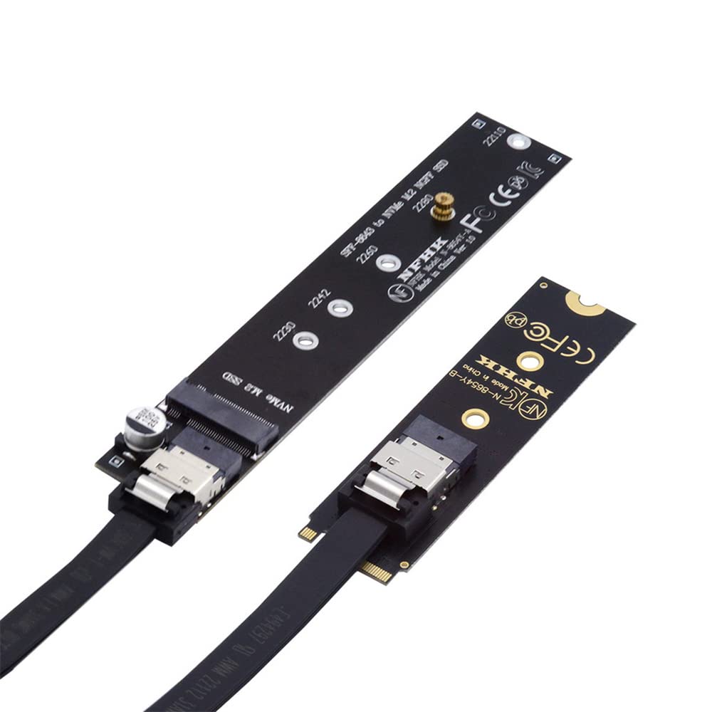 Cablecc NGFF M-Key NVME オス-メス 延長ケーブル SFF-8654 コネクタ付き メインボード SSD 2280/22110 40cm