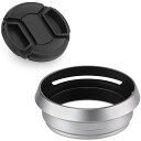 Haoge LH-X53W レンズフード、アダプタリングキャップ付、for 富士フイルム Fujifilm Fuji FinePix X70 X100 X100...