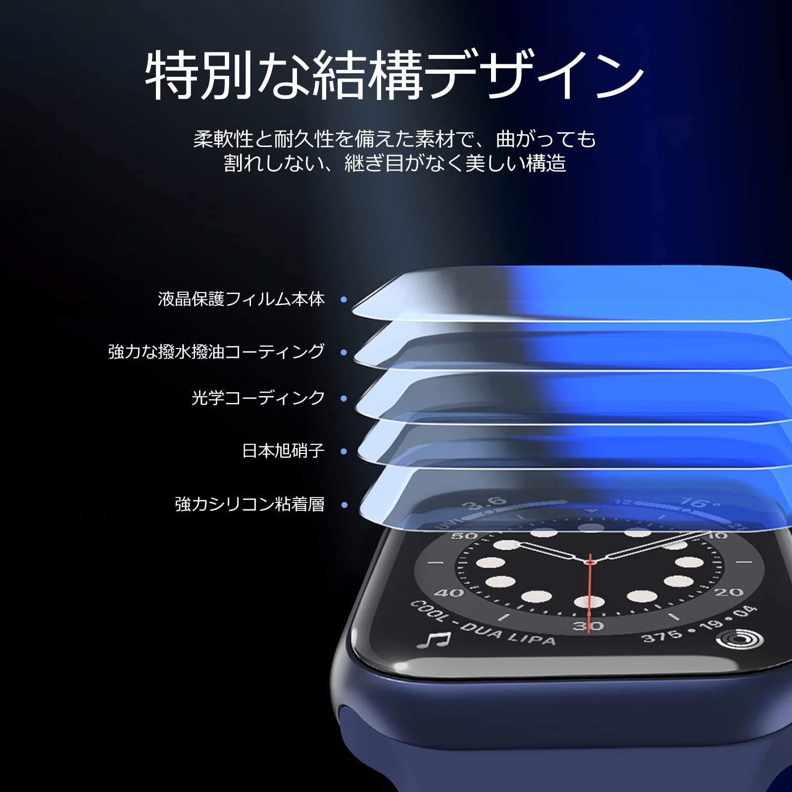 【6枚入り】ILYAML for Apple Watch フィルム Apple Watch 9 フィルム Apple Watch 41mm フィルム 湾曲まで覆える 全面保護 TPUフィルム 99％高透過率 隅浮き防止 アップルウォッチ 41mm フィルム 取扱簡単 気泡なし 指紋防止 傷自動修復技術 ケースに干渉せず Apple Wa