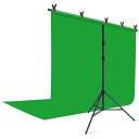 YAYOYA クロマキー グリーンバック 1.8m x 2.8m + T字型 背景スタンド 2m x 2m グリーンスクリーン 背景 布 スタンド 撮影 背景 ...