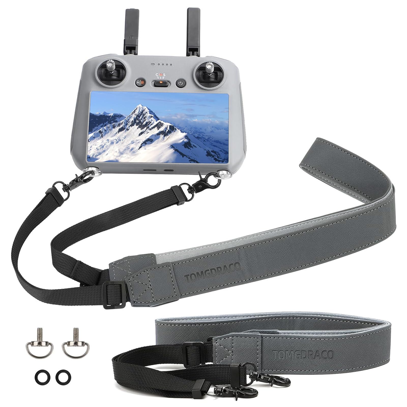 [TOMGDRACO] DJI RC/DJI RC 2用ストラップ dji Mini 4 pro/dji Mini 3/Mini 3 Pro/Air 3用ストラップ リモコン用送信機 ネックストラップ PUレザーショルダー 調整可能なネックショルダ DJI RC/DJI RC 2/DJI RC PRO/DJIストラップ スクリーンリモコン付に対応 ドローン