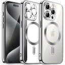 【送料無料】JETech iPhone15ProMax 6.7インチ用(15 Pro Max) ソフトクリアケース カメラレンズ完全保護 MagSafeワイヤレス充電対応 耐衝撃 電気メッキTPUカバー (シルバー)