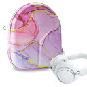 Geekria ケース NOVA ヘッドホンケース 互換性 ハードケース 旅行用 ハードシェルケース Soundcores Q45, Life Q35, Life Q30, Q20i, Life Q20+, Life Q20, Life Tune XR, Space NC に対応 収納ポーチ付き (ピンクの大理石)(2)