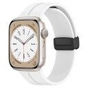 TALENANA for Apple Watch バンド マグネット シリコン49mm/46mm/45mm/44mm/42mm/41mm/40mm アップルウォッチ ベルト SeriesUltra2/Ultra/10/9/8/7/6/SE/SE2/5/4 防水 蒸れない 通気性 汗に強い 洗える 軽量 レディース メンズ 可愛い Apple Watch アクセサリー (ホワイ(2)