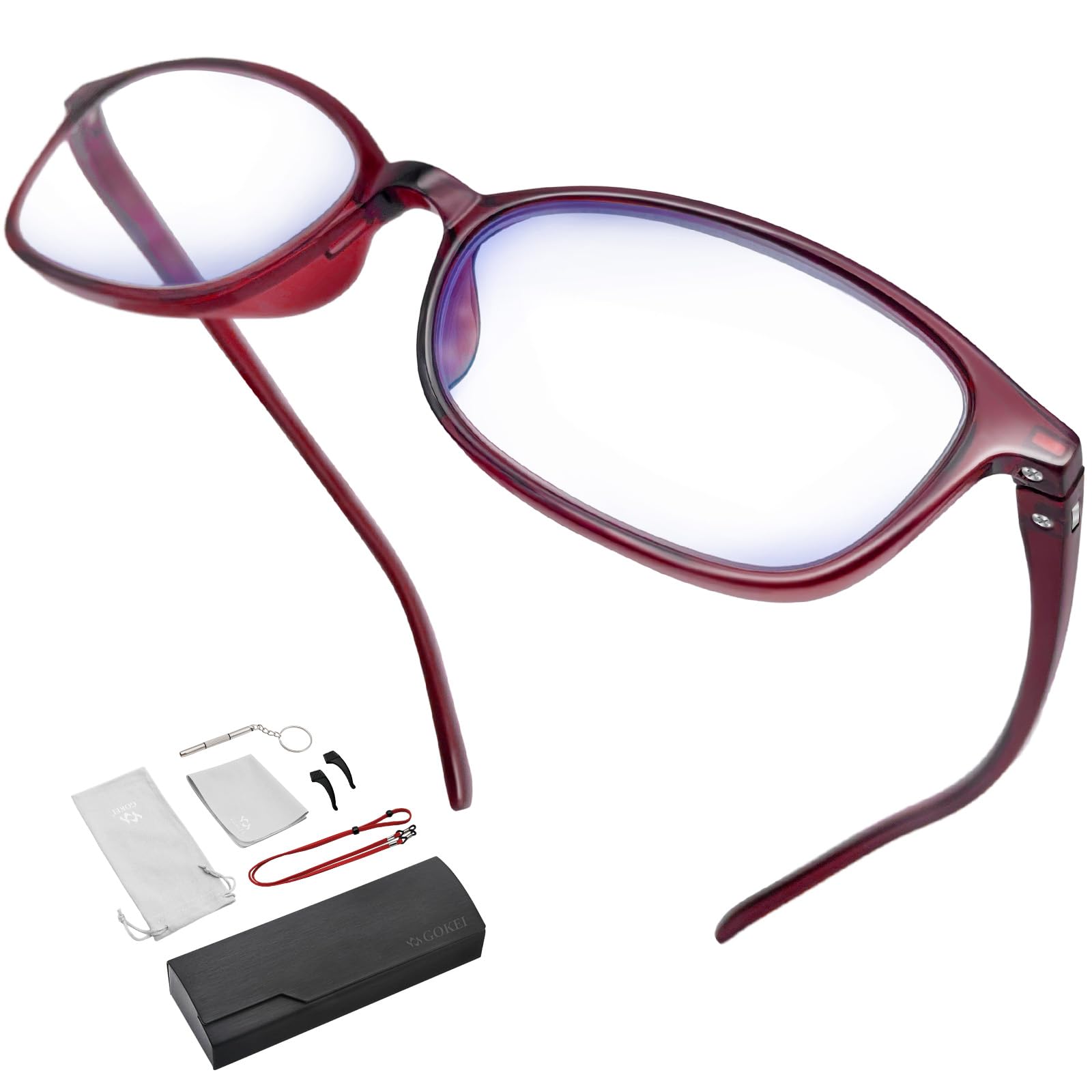 【送料無料】GOKEI 拡大鏡 めがね ルーペメガネ ルーペ 【1.6倍 軽量 ブルーライトカット 7点セット】 かくだい鏡メガネ 大きく見える メガネ ルーペ...