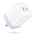 ANNIBER iphone16 USB Type C 急速充電器 (USB-C) 充電器 タイプC アダプタ【PSE認証済/PD?PPS対応 40W/2ポート】usb-c充電器 アイフォン充電器 AC充電器 USB タイプc コンセント小型 Type-C ポート用 PD充電器 iPhone 15/14/13/12シリーズ、iPad pro、Pixel、Galaxy S2