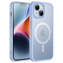 JEDirect iPhone 14 Plus 6.7インチ用 マグネット ケース MagSafeに対応 半透明のマット背面 薄型 耐衝撃 カバー (空色)