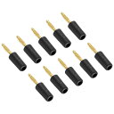 PATIKIL バナナプラグコネクタ ジャックコネクタ はんだタイプ 2 mm 金メッキ銅 ブラック スピーカーワイヤー ウォールプレートビデオ受信機 ホームシアター用 10個(2)