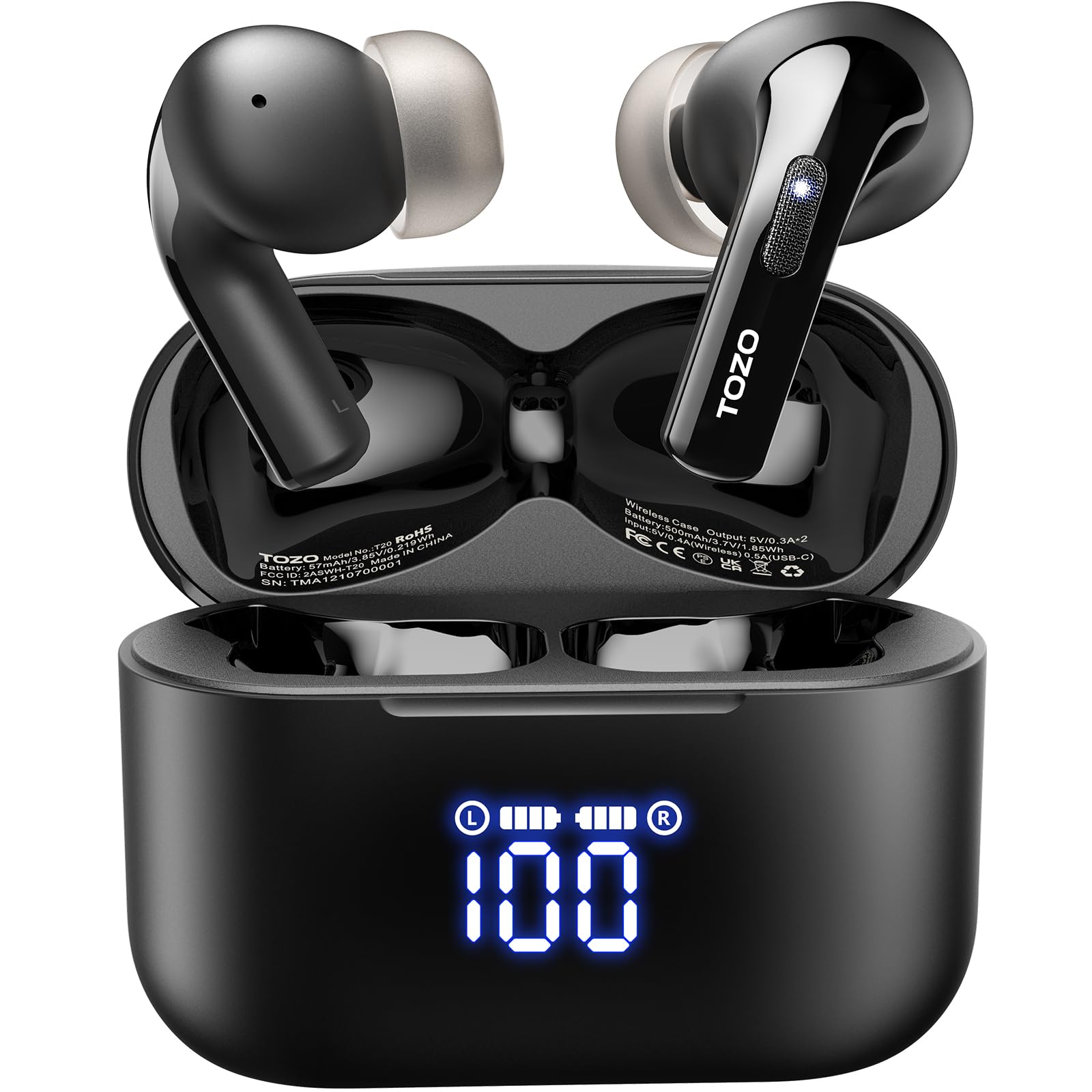 TOZO T20 磻쥹ۥ2024о Bluetooth 5.3ξENCΥ󥻥 ޥ¢ ץߥ...