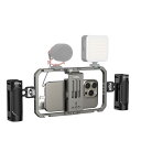 SmallRig スマートフォンビデオキット アルミ製ビデオリグ ハンドヘルド スタビライザー iPhone 15 / 15Pro /15 Pro Max/iPhone 14 / 13 Pro/Max 用 HUAWEI 用/Android 携帯電話用 Tiktok/Youtube ライブ ストリーミング/Vlogging -4121