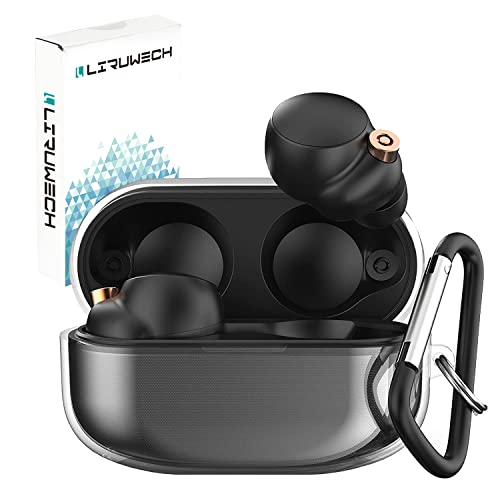 LIRUWECH for Sony WF-1000XM4用ケース ソニー ワイヤレス イヤーホン 用 TPUケース 全面保護カバー WF-1000XM4用アクセサリ 落下防止 キズ防止 耐衝撃 装着充電可能 防水 防塵 カラビナ付き(WF-1000XM4，クリア)