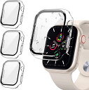 【3個入り】FALSAD Apple Watch カバー Se/Se2/Series9/8/7/6/5/4/3 対応 アップルウォッチ 40mm/44mm/41mm/45mm/38mm/42mm、PC素材と強化ガラスフィルム一体型 保護ケース 防水 全面保護 超薄型 軽量 耐衝撃 高透過率 指紋防止 装着簡単(Series1/2/3-42mm クリア/クリア(2)