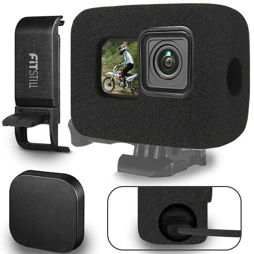 FitStill Go Pro ゴープロ Hero 13/12/11/10/9 Black 防風カバー スポンジケース アクセサリー風切り音低減 Go Pro アクセサリー直接充電バッテリーサイドカバー ゴープロ保護 FitStill Go Pro ゴープロ Hero 13/12/11/10/9 Black 防風カバー スポンジケース アクセサリー風切り音低減 Go Pro アクセサリー直接充電バッテリーサイドカバー ゴープロ保護