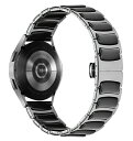 MaKTech セラミックバンドSamsung Watch 3 の場合、シルバーで薄いステンレス鋼の象眼細工セラミックリンクブレスレットストラップ、Samsung Galaxy Watch 3 45mm/46mm,HuaWei Watch 4/3 & Ultimate/GT 4/3 46mm Pro,Amazfit GTR 3/2と互換性があります (22mm,ブラック)(2)