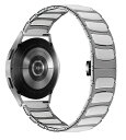 MaKTech サムスン時計6/5/4用セラミックバンド、シルバーシンスチールインレイセラミック20mmリンクブレスレットストラップ、Samsung Galax...