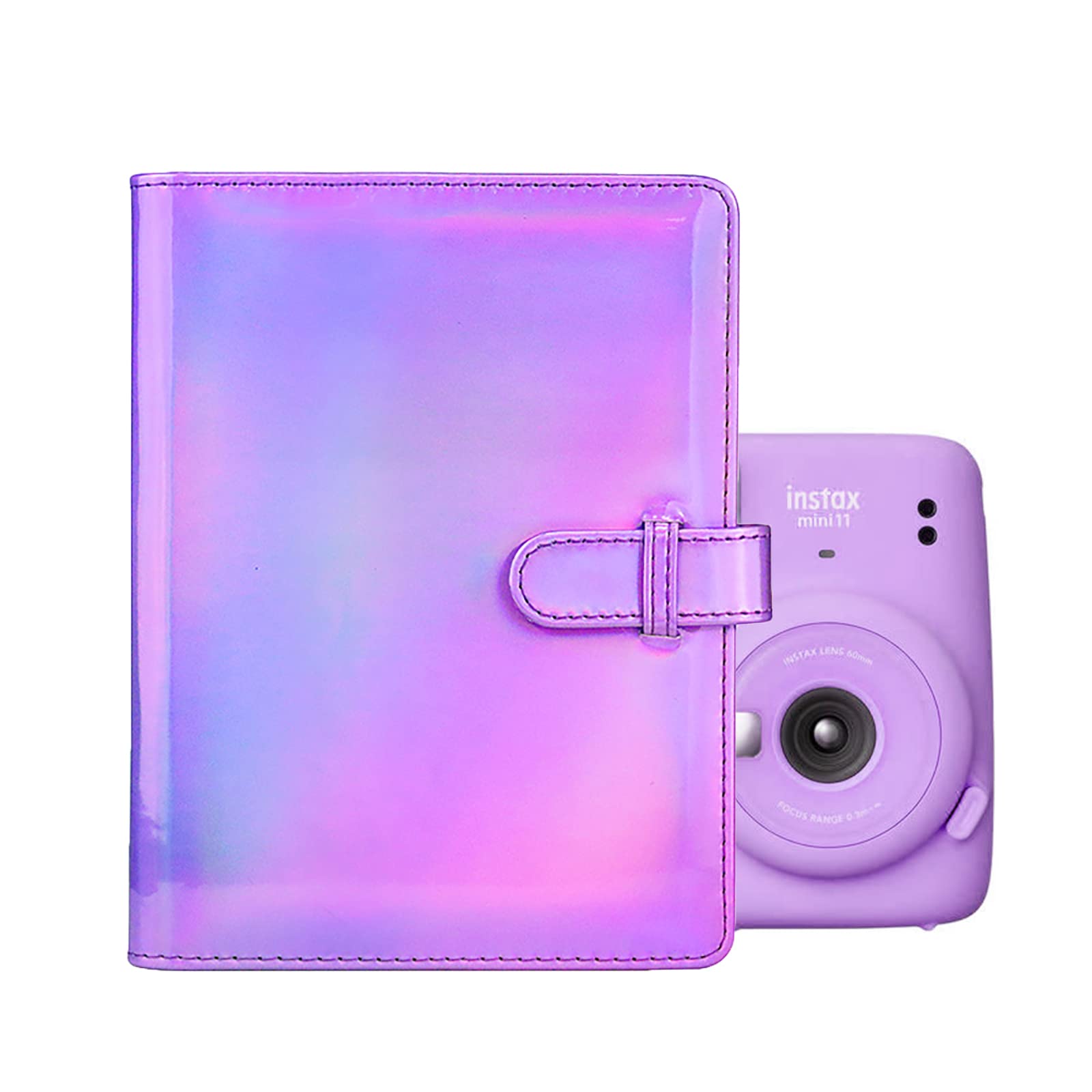 HIYQIN アルバム，Fujifilm instax mini 99/40/EVO/12/11/9/8/8+/7/25/90チェキ適用 3寸写真128枚収納 大容量アルバム 名刺・キャッシュカードも収納可能 PUレザー 単色(パープル)