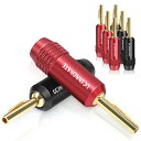 UCINNOVATE 金メッキ 8個パック ピンバナナプラグ スピーカーワイヤー用 10-18 AWG ホームシアター オーディオマニア レシーバーに対応
