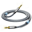 RIKSOINオーディオケーブル、3.5mm auxケーブル【技術革新・磁気リングノイズの低減】オスステレオミニプラグ 高耐久性ナイロン編組 24K金メッキ ヘッドフォン、スピーカー、コンピュータ、携帯電話等に適用 (2m)(2)