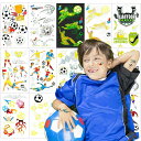 Fanoshonltd 14枚タトゥーシール サッカー 暗闇で光る 子供と大人向け、フットボールの誕生日パーティー、文化祭、学?祭、こどもの日贈り物 防水長持ち...