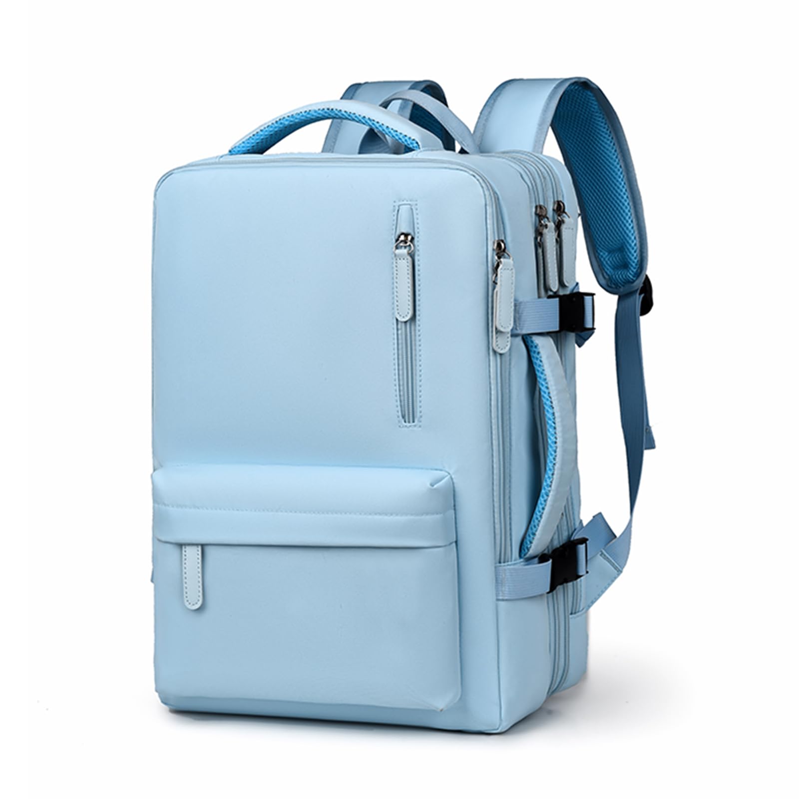 【送料無料】[OFAMOUS] 大容量リュック ビジネスリュック レディース メンズ 防水 2WAY 旅行リュックサック 旅行カバン 多機能 拡張可能 USBポート付き キャリーオン対応 15.6インチPC A4(ブルー)