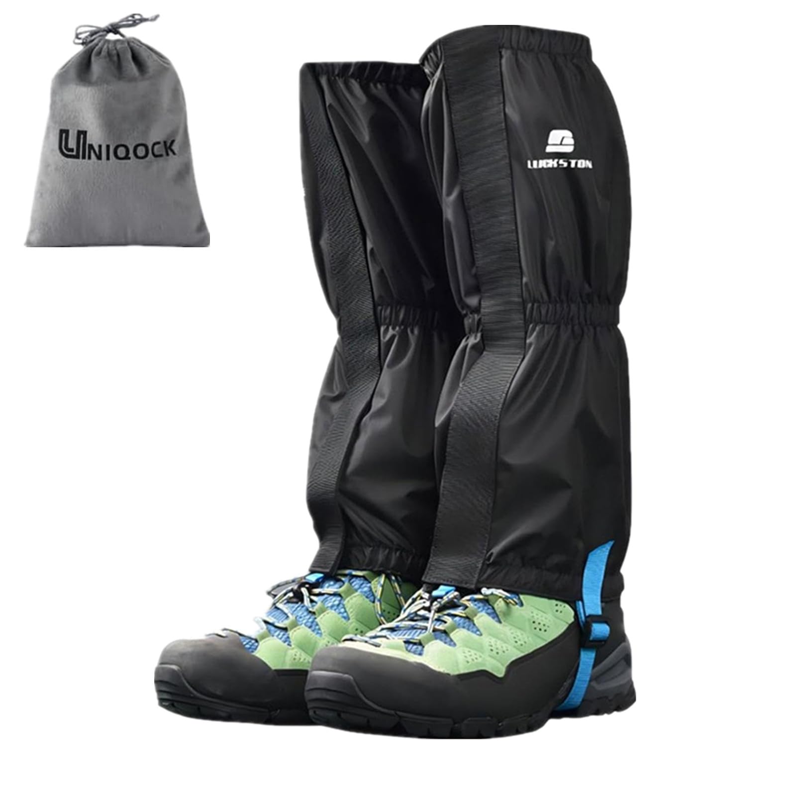 UNIQOCK レッグカバー 登山ゲイター スパッツ ゲーター 登山用 渓流 ゲーター 雨や雪 砂埃や泥汚れから守るレッグカバー 透湿性 はっ水レッグカバー-グレー