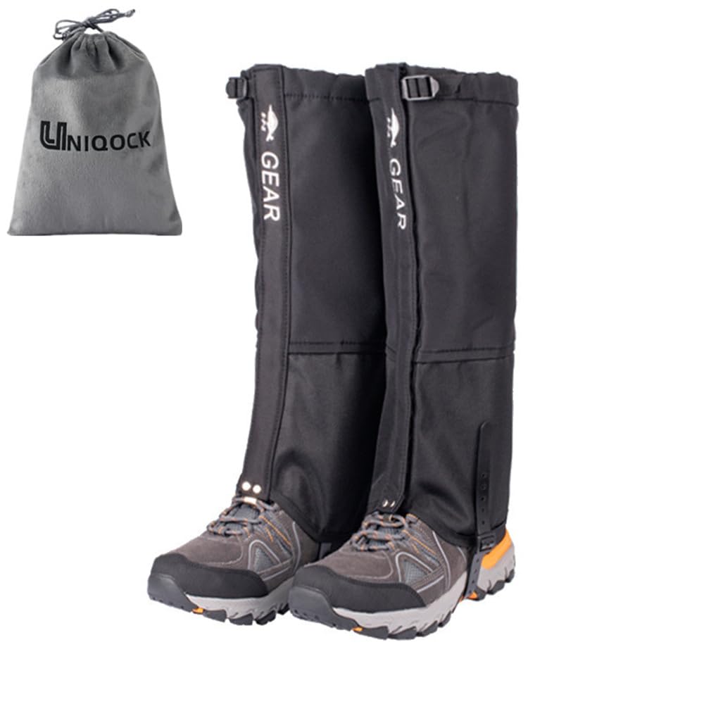 【送料無料】UNIQOCK ゲイター 「通気・100％防水」 登山 スパッツ ロングゲイター 高耐久性 レッグカバー 軽量 トレッキング アウトドア バイク 男女兼用 収納袋付き 泥除け 砂よけ 雨雪悪天候対策