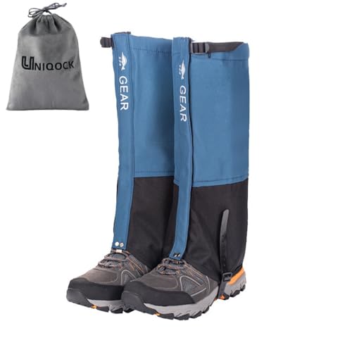 UNIQOCK ゲイター 「通気・100%防水」 登山 スパッツ ロングゲイター 高耐久性 レッグカバー 軽量 トレッキング アウトドア バイク 男女兼用 収納袋付き 泥除け 砂よけ 雨雪悪天候対策