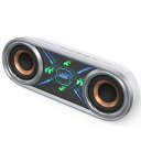 DOSS SoundBox Pro+ P400 Bluetoothスピーカー 50W 重低音 ワイヤレス ポータブル 小型 ブルートゥース スピーカー【26時間再生/ワイヤレスステレオ対応/クールファントムミラーライト搭載/IPX5 防水/マイク内蔵/Aux・TFカード対応/お風呂 アオトドア適用】(ホワイト)