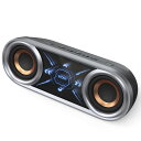 DOSS SoundBox Pro+ P400 Bluetoothスピーカー 50W 重低音 ワイヤレス ポータブル 小型 ブルートゥース スピーカー【26時間再生/ワイヤレスステレオ対応/クールファントムミラーライト搭載/IPX5 防水/マイク内蔵/Aux・TFカード対応/お風呂 アオトドア適用】(ブラック)