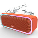 DOSS SoundBox Pro Bluetooth スピーカー20W 強化された低音 ワイヤレス ポータブル 小型 ブルートゥース スピーカー【イルミネーション機能 20時間再生 IPX6防水 パッシブラジエーター搭載 ワイヤレスステレオ Aux/TFカード対応/風呂/アオトドア適用】(オレンジ)(2)