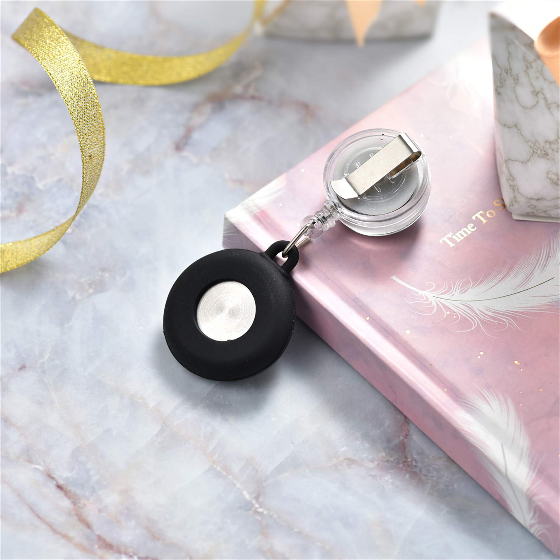 Lancardo ナースウォッチ 看護師時計 懐中時計 ポケットウォッチ シリコン 取り外し可能 伸張可能 メンズ レディース かわいい ハート 保育士 介護士 男女兼用 プレゼント ブラック