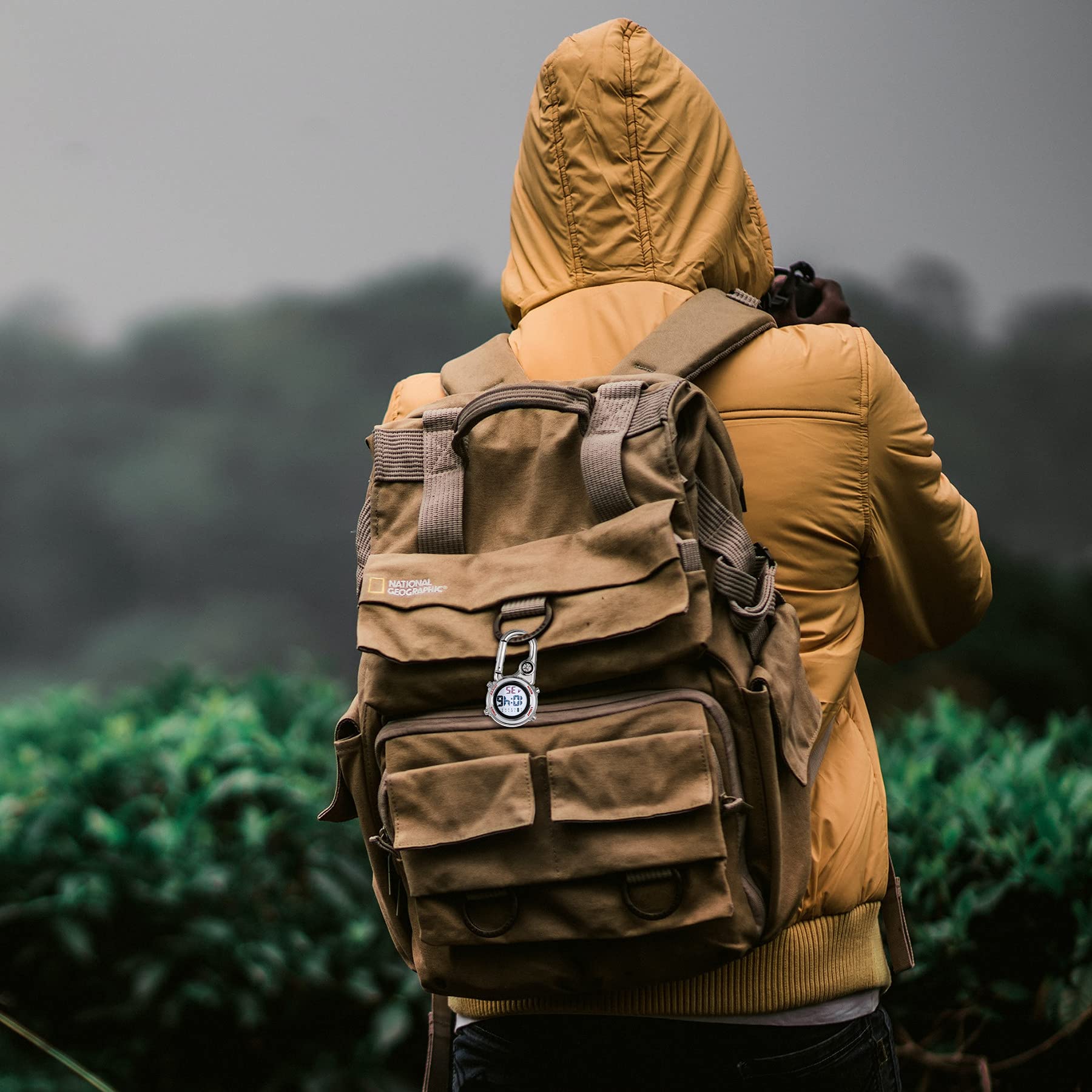 Lancardo カラビナ 時計 防水 カラビナ ウォッチ 懐中時計 メンズ レディース アナログ キーホルダー 時計 クリップ 付き ポケットウォッチ