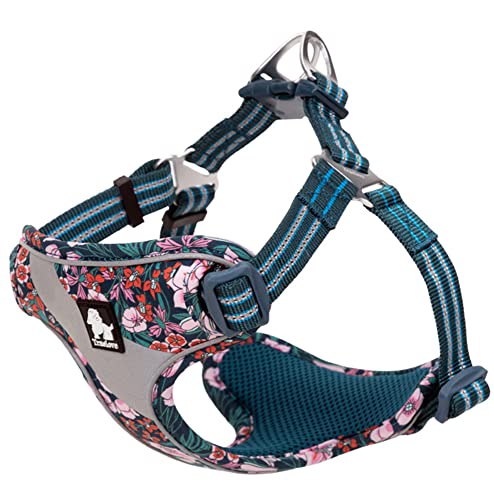 cocomall 負担軽減犬用ハーネス 犬用胴輪 ドッグ ペット用品 ハーネスリード 3M反射材料 訓練 ナイロン製 小型犬、中型犬、大型犬に向け 通気性 調節可能（S,Navy Blazer)