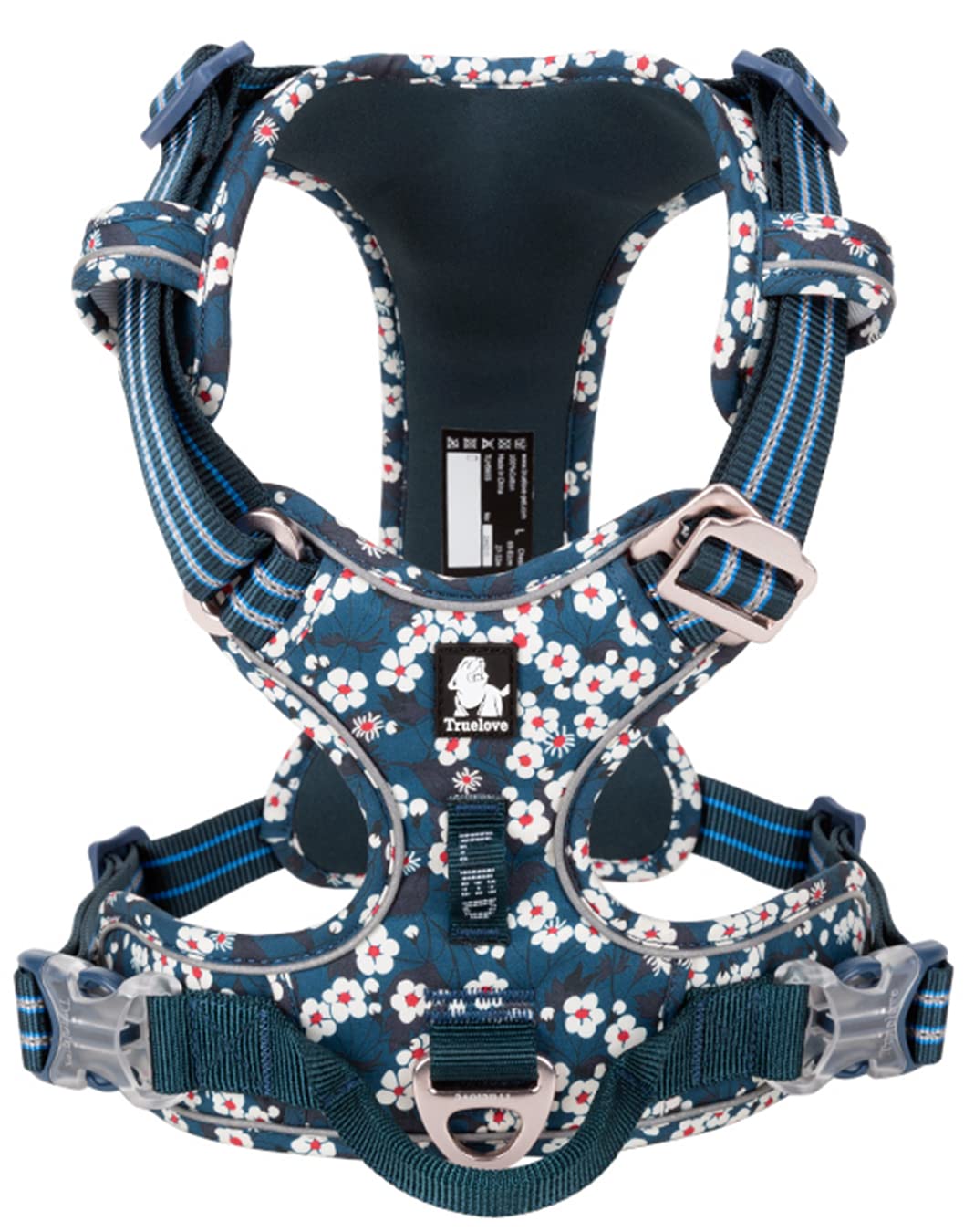 cocomall 2020新型 犬用ハーネス 犬用胴輪 ドッグ ペット用品 ハーネス 3M反射材料 訓練 ナイロン製 小型犬、中型犬、大型犬に向け 通気性 調節可能 (M, Saxony Blue)