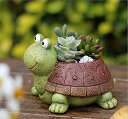 可愛い 動物 植木鉢 プランターデザイン小物 フラワーポット おしゃれ 多肉植物鉢 サボテン鉢 寄せ植え 鉢 (亀) (緑)