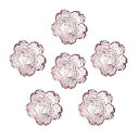 ピンクの桜型ディップボウル、デザートボウル、ミニクリスタルボウル、小さなガラスボウル、ティーバッグホルダー、ディッピングボウル、醤油皿、スナック皿、サービングデ...