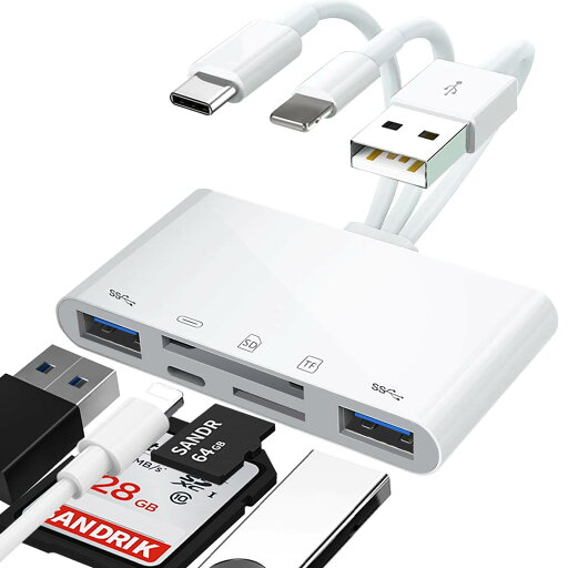 SDカードリーダー 3in1 Phone/Type C/USB SDカードカメラリーダー Topamz USB/SD/TF変換アダプタ OTG機能 写真/ビデオ/資料 双方向高速転送 設定不要 メモリーカード リーダー 最新i-OS18対応 SDカードリーダー 3in1 Phone/Type C/USB SDカードカメラリーダー Topamz USB/SD/TF変換アダプタ OTG機能 写真/ビデオ/資料 双方向高速転送 設定不要 メモリーカード リーダー 最新i-OS18対応