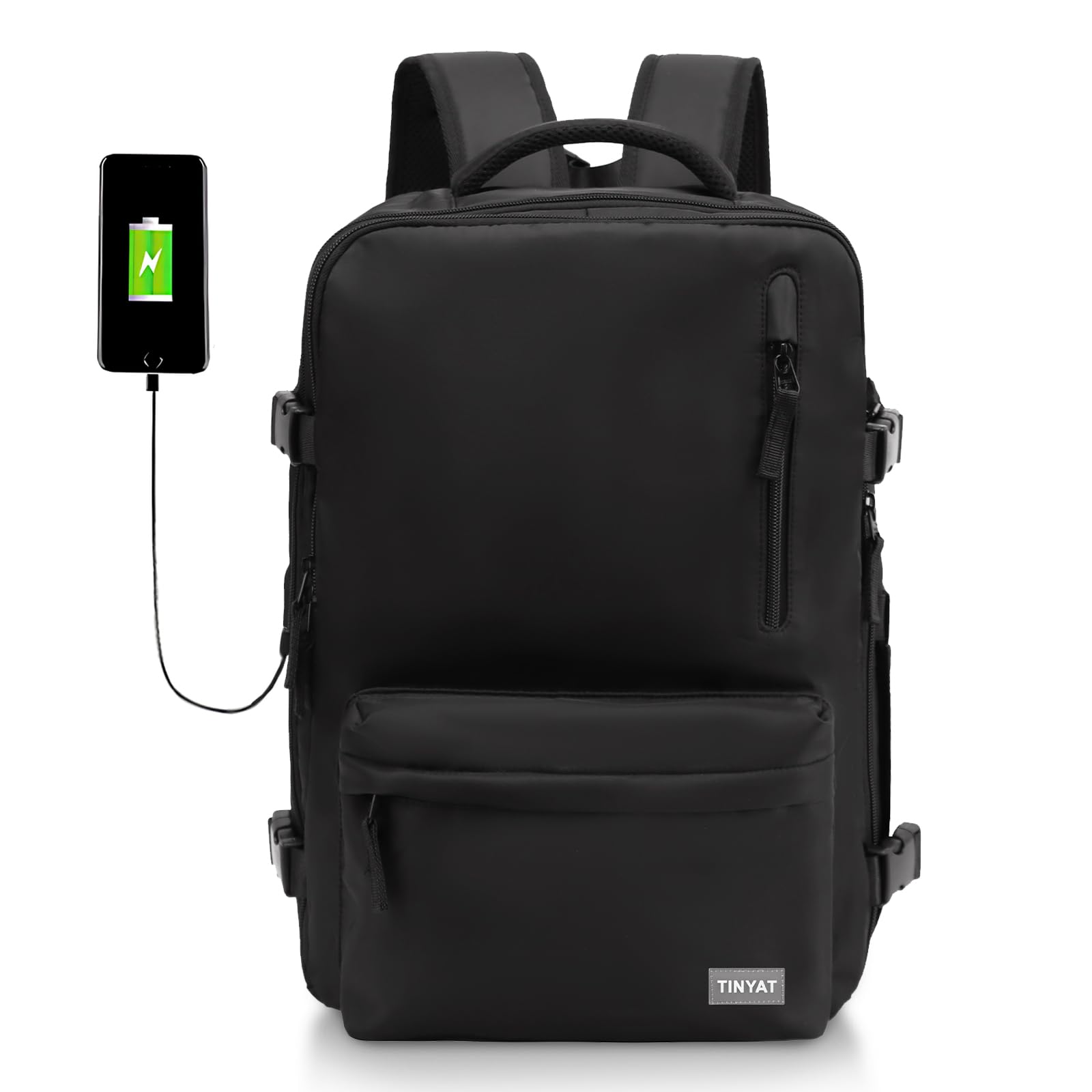 【送料無料】[TINYAT] ビジネスリュック メンズ リュック 大容量 USB充電ポート PC収納 多層収納 26L バックパック 撥水加工 盗難防止 リュックサック ビジネスバッグ 出張 旅行 通勤